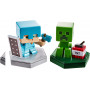 Фигурка Майнкрафт Стив в Алмазной Броне и Скипер с кодом для игры Minecraft Villager Blacksmith Mattel GKT43