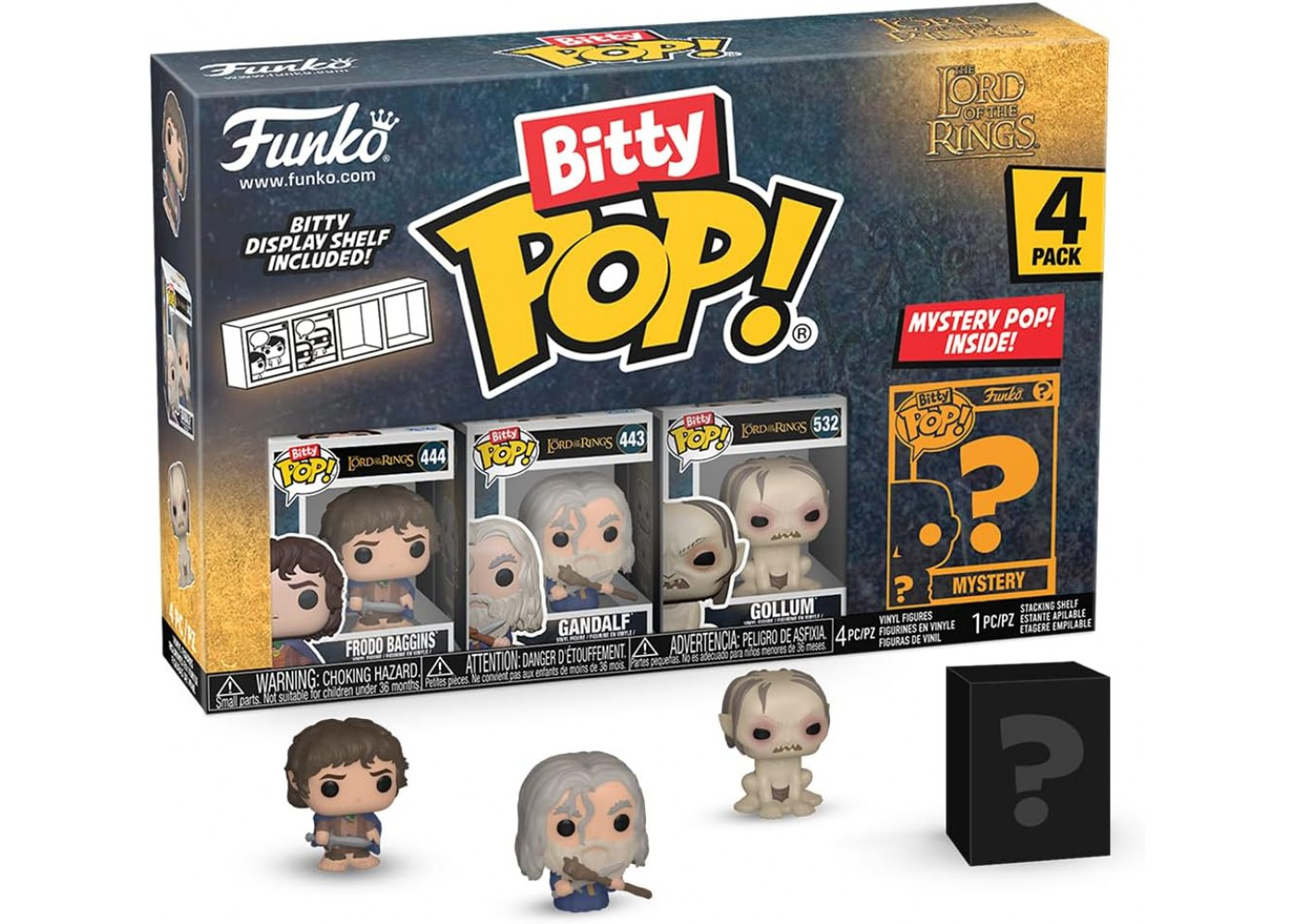 Фанко Бітті Володар Перстнів Bitty Pop! Lord of The Rings Frodo Baggins, Gandalf, Gollum Funko 75456
