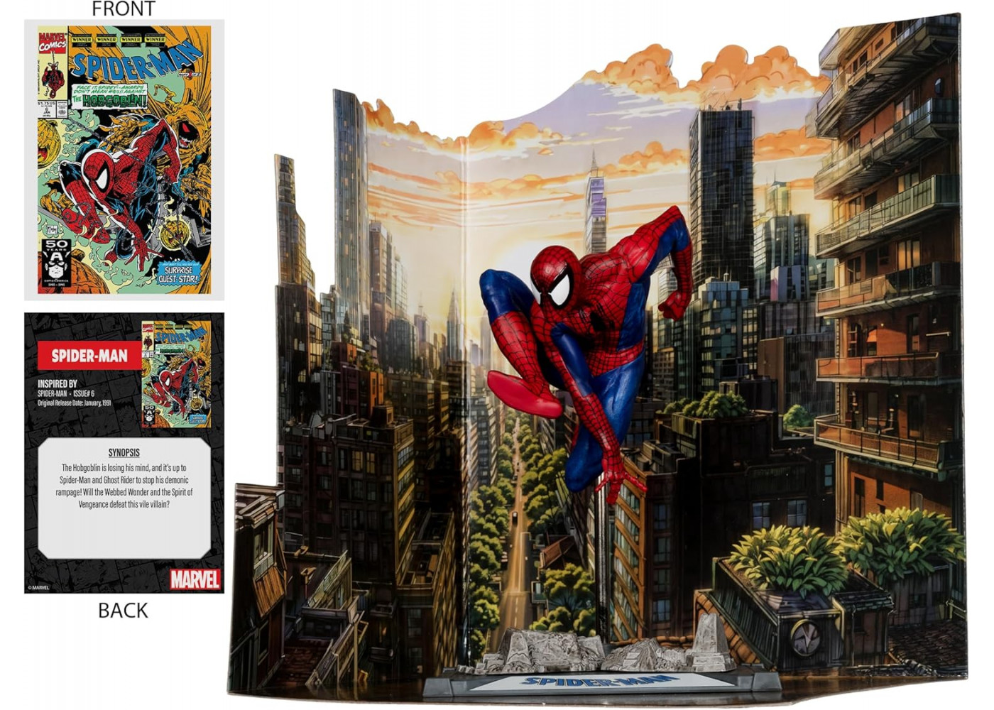 Фігурка Людина Павук зі Сценою та Коміксом 1:10 Marvel Spider-Man with Scene Comic McFarlane 14764