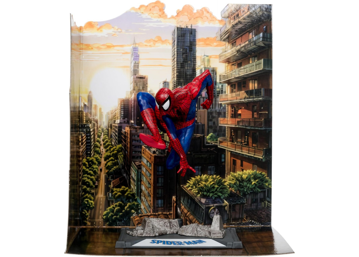 Фигурка Человек Паук со Сценой и Комиксом 1:10 Marvel Spider-Man with Scene Comic McFarlane 14764