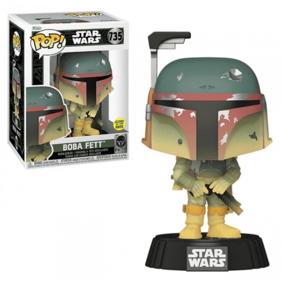 Фігурка Фанко Боба Фетт Зоряні Війни №735 Star Wars Boba Fett Glow in the Dark Funko 82723