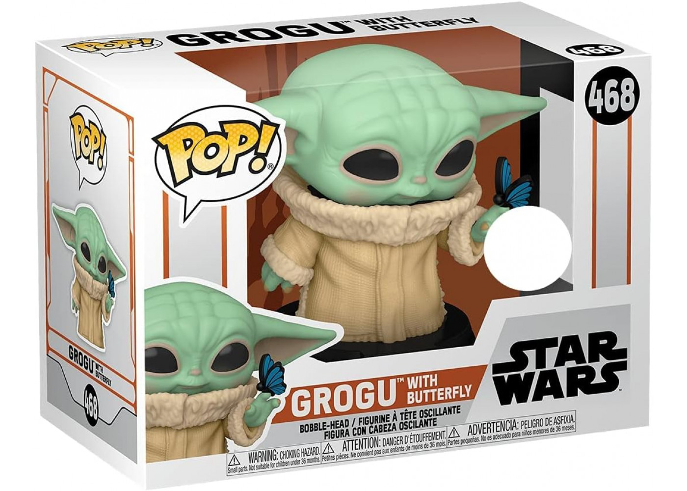 Фігурка Фанко Грогу з Метеликом №468 Star Wars Mandalorian The Child Grogu with Butterfly Funko 54529