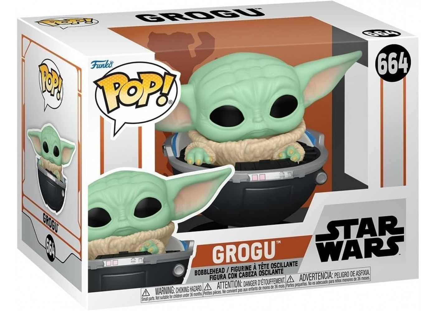 Фігурка Фанко Зоряні Війни Мандалорець Грогу №664 Star Wars Mandalorian Grogu Funko 76551