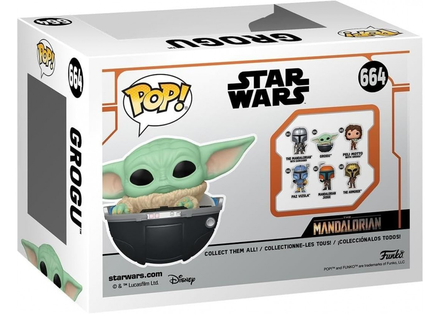Фігурка Фанко Зоряні Війни Мандалорець Грогу №664 Star Wars Mandalorian Grogu Funko 76551