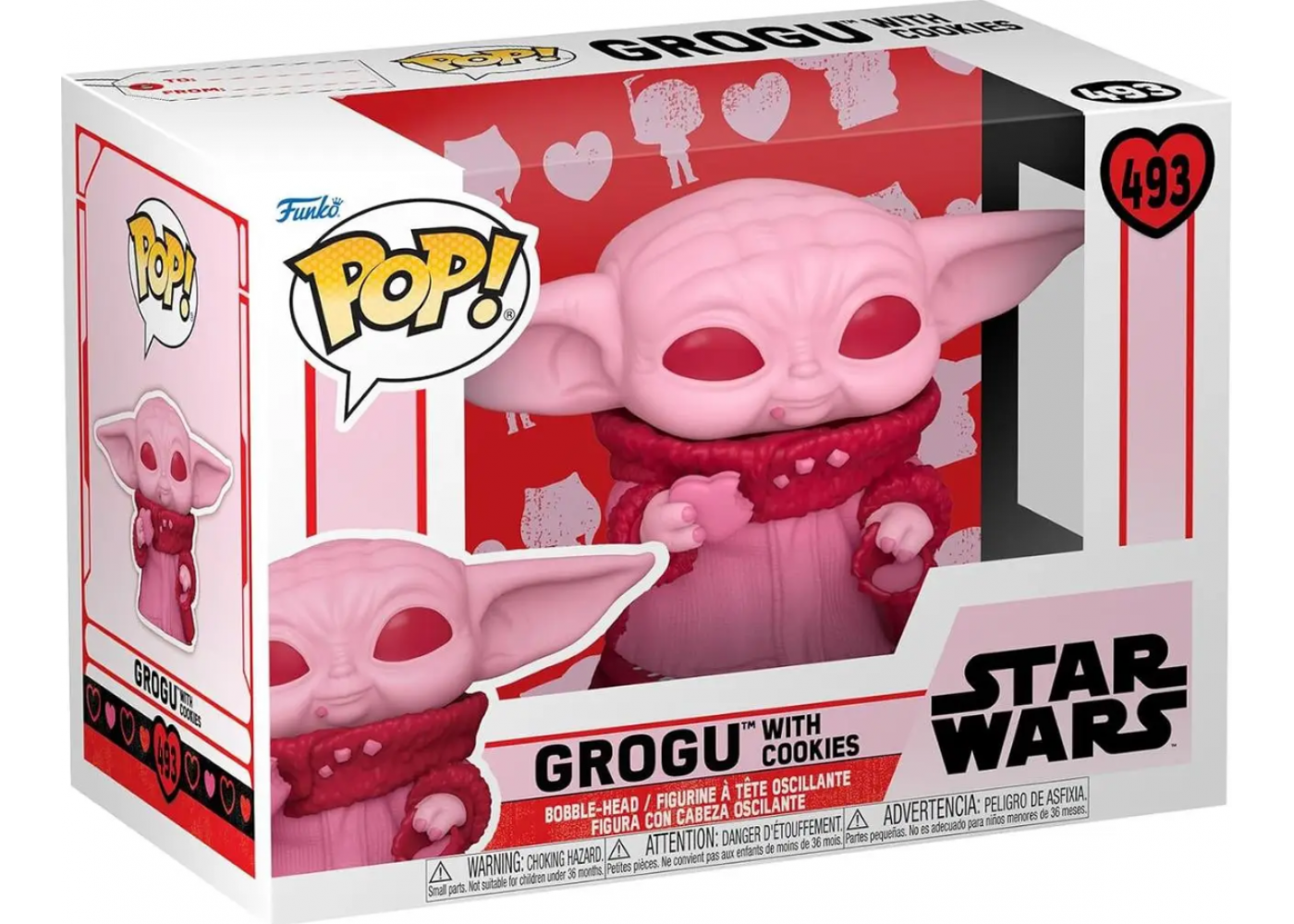Фігурка Фанко (Прим'ята коробка) Грогу з Печивом №493 Star Wars: Valentines Grogu Funko B60124