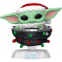 Фігурка Фанко Малюк Йода Новорічний № 746 Star Wars Mandolorian Grogu Holiday Pram Funko 80010