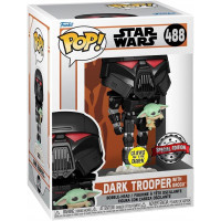 Фигурка Тёмный солдат и Малыш Йода Звёздные Войны №488 Dark Trooper with Grogu Funko 58286