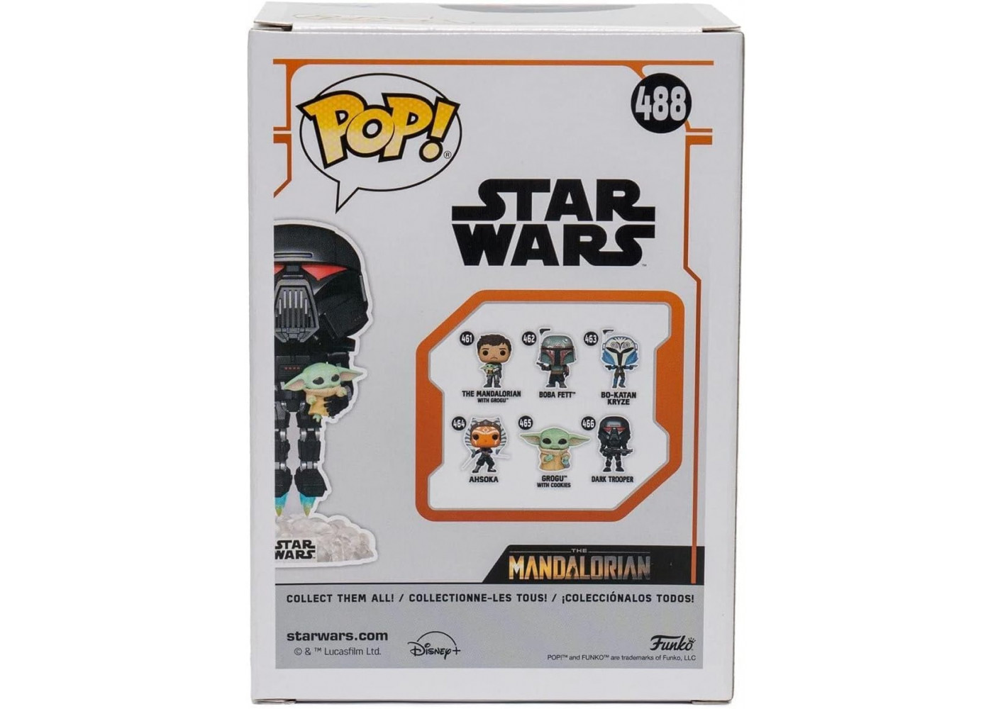 Фигурка Тёмный солдат и Малыш Йода Звёздные Войны №488 Dark Trooper with Grogu Funko 58286
