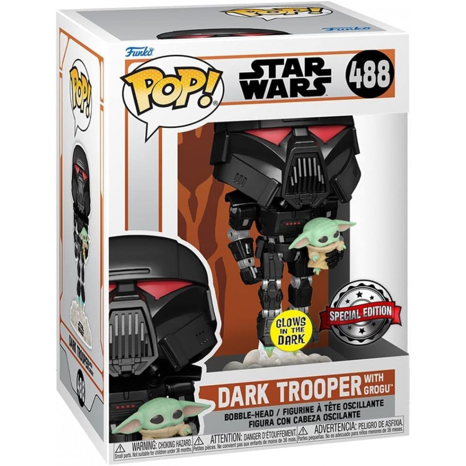 Фігурка Темний солдат і Малюк Йода Зоряні Війни №488 Dark Trooper with Grogu Funko 58286