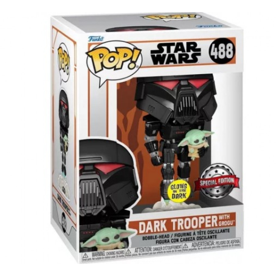 Фігурка Темний солдат і Малюк Йода Прим'ята Коробка Зоряні Війни №488 Dark Trooper with Grogu Funko B58286