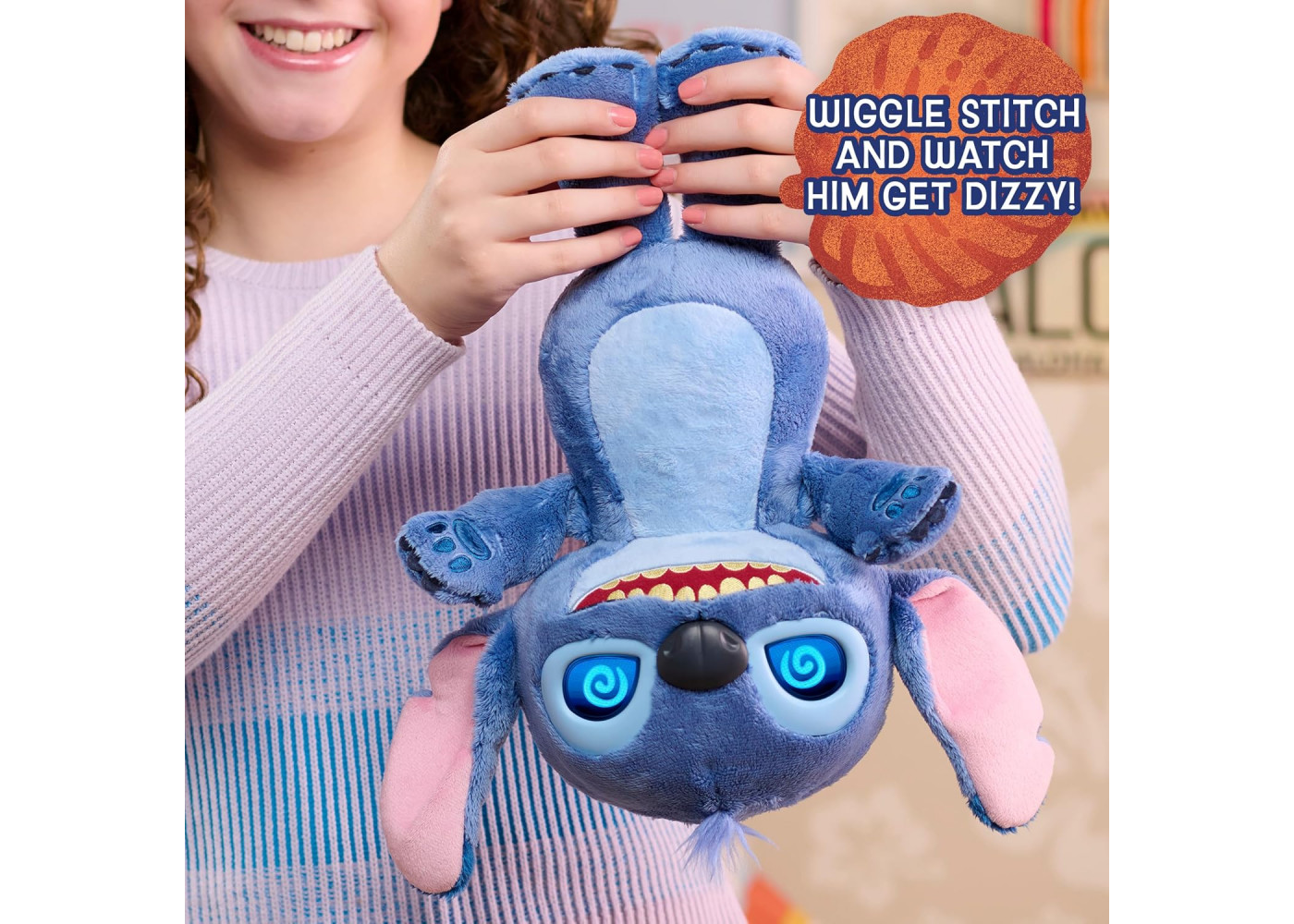 Інтерактивний Плюшевий Стіч 35 см LCD Очі та 50 Звуків Ліло та Стіч Disney Stitch Many Moods Just Play 11583