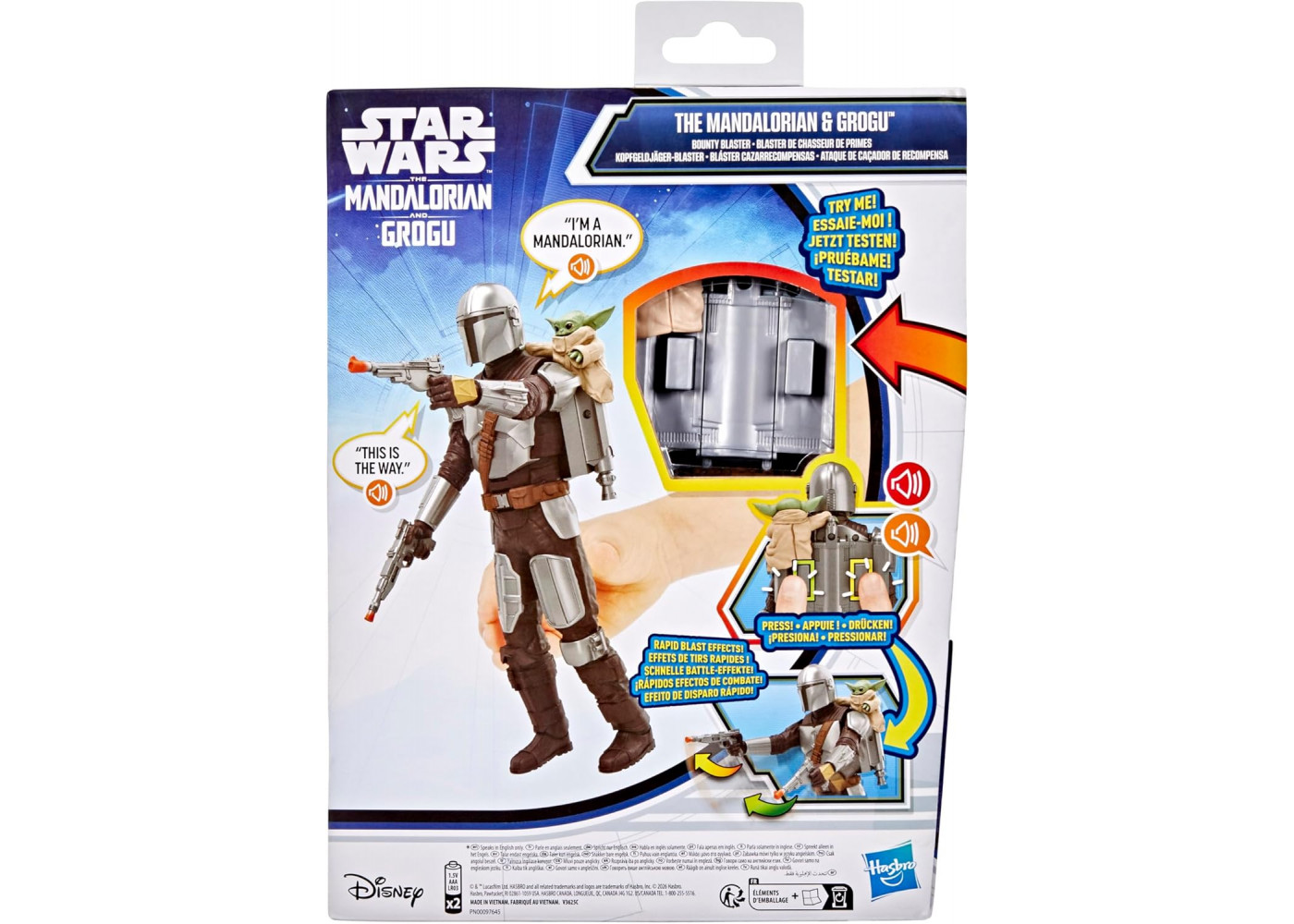 Интерактивный Мандалорец и Грогу Звездные Войны Star Wars Mandalorian and Grogu Bounty Blaster Hasbro G2842
