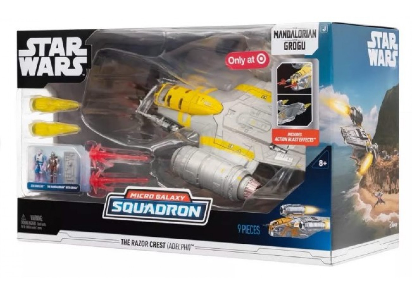 Космічний Корабель 20 см з Мандалорцем та Грогу Star Wars Micro Galaxy Squadron Razor Crest Jazwares J0567