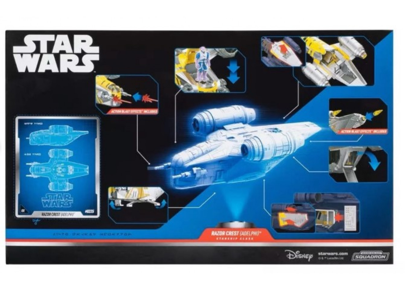 Космічний Корабель 20 см з Мандалорцем та Грогу Star Wars Micro Galaxy Squadron Razor Crest Jazwares J0567