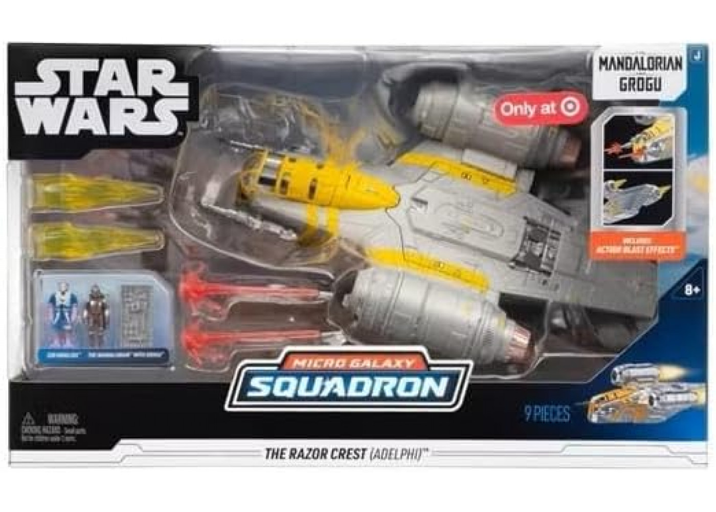 Космічний Корабель 20 см з Мандалорцем та Грогу Star Wars Micro Galaxy Squadron Razor Crest Jazwares J0567
