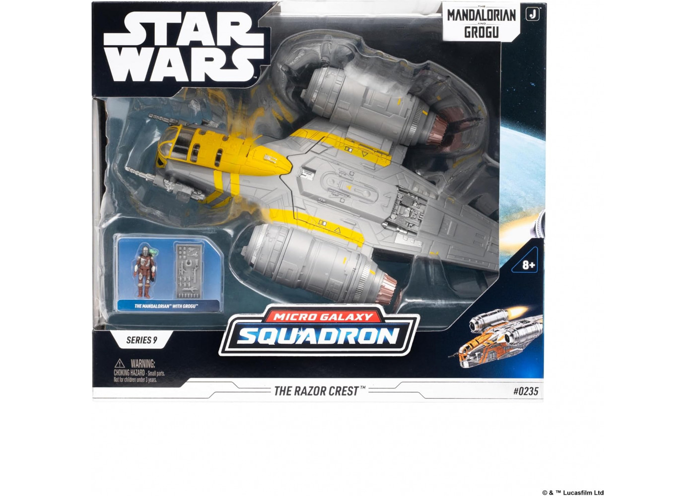 Космический Корабль с Мандалорцем и Грогу Star Wars Micro Galaxy Squadron Razor Crest Jazwares J0543