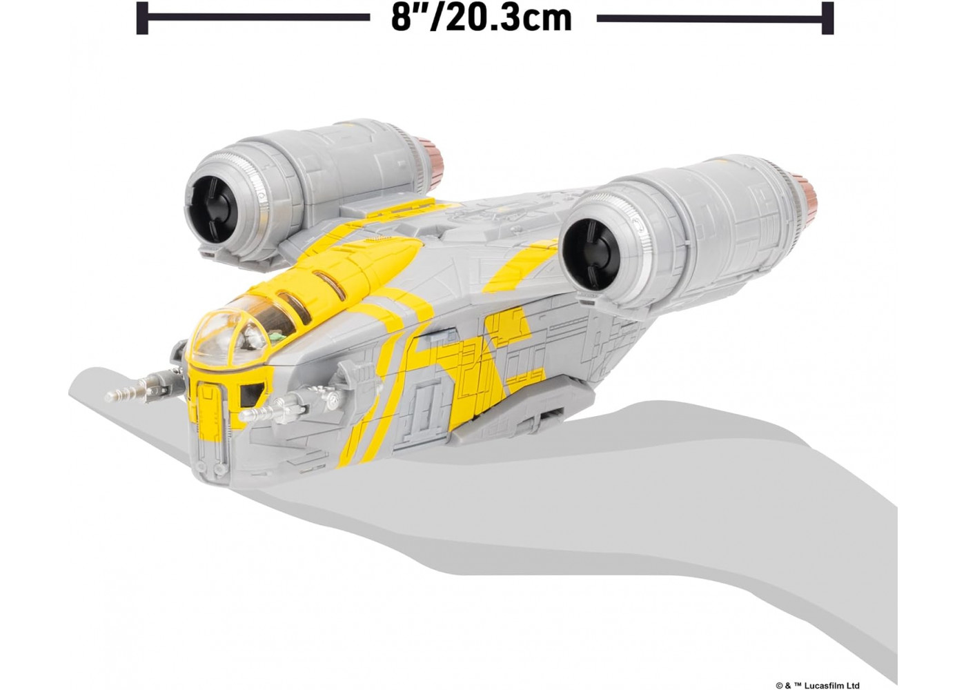 Космический Корабль с Мандалорцем и Грогу Star Wars Micro Galaxy Squadron Razor Crest Jazwares J0543