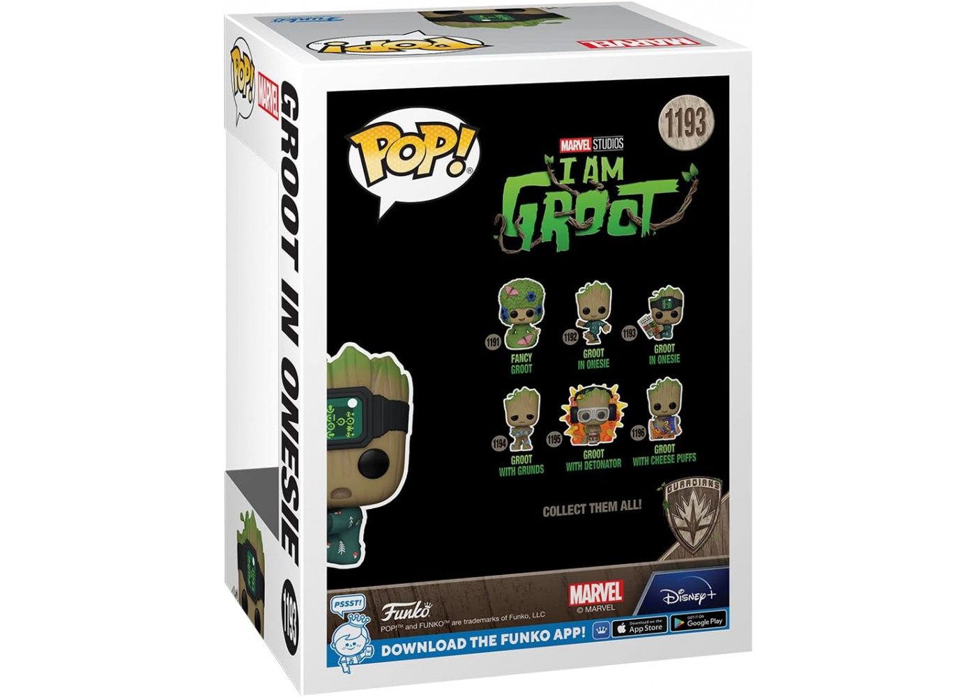 Фігурка Фанко Грут з Книгою Вартові Галактики №1193 Marvel Groot PJs with Book Funko 70651