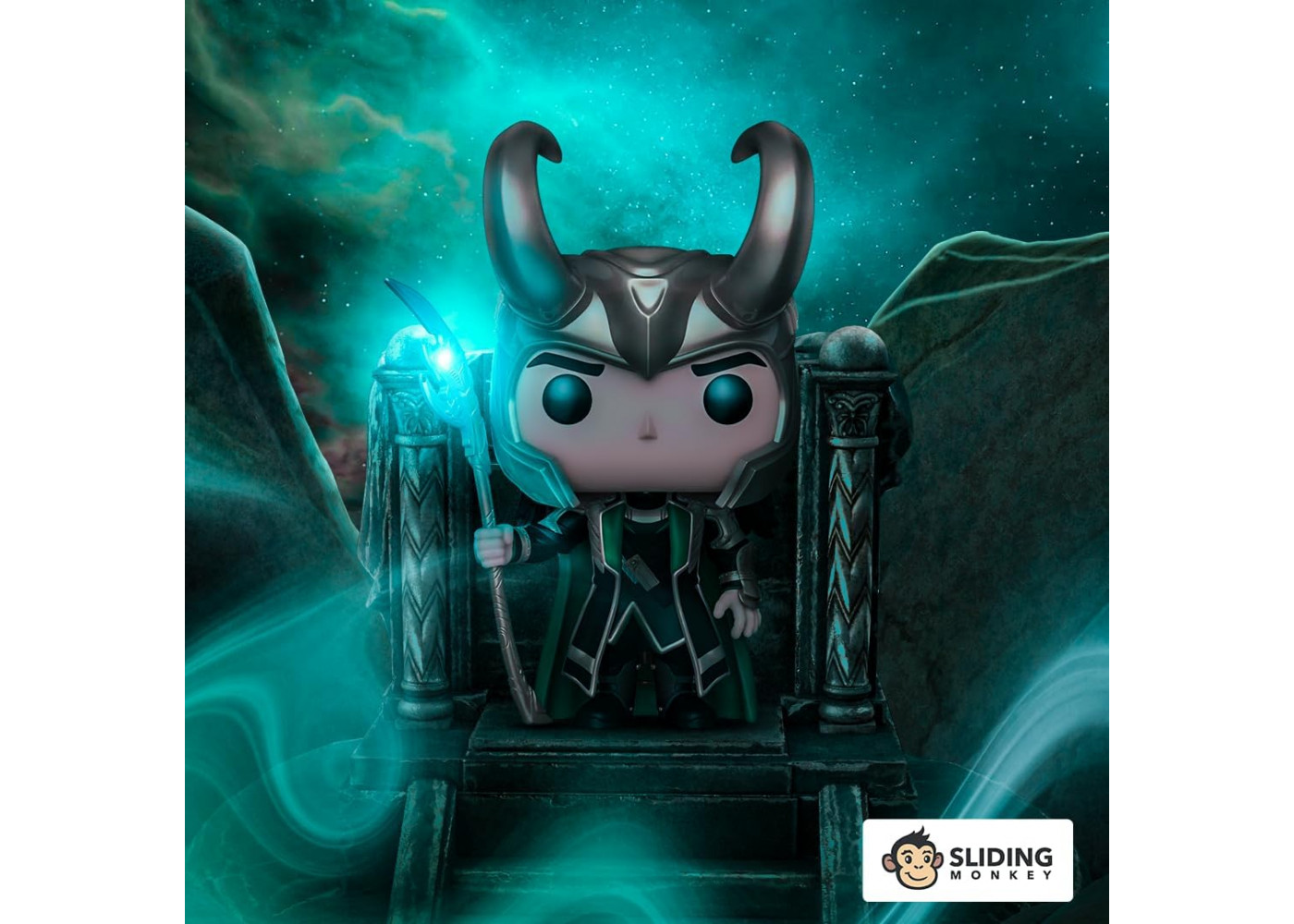 Фігурка Фанко Локі зі Скіпетром №985 Marvel Avengers Loki with Scepter Glow in The Dark Special Edition Funko 62706