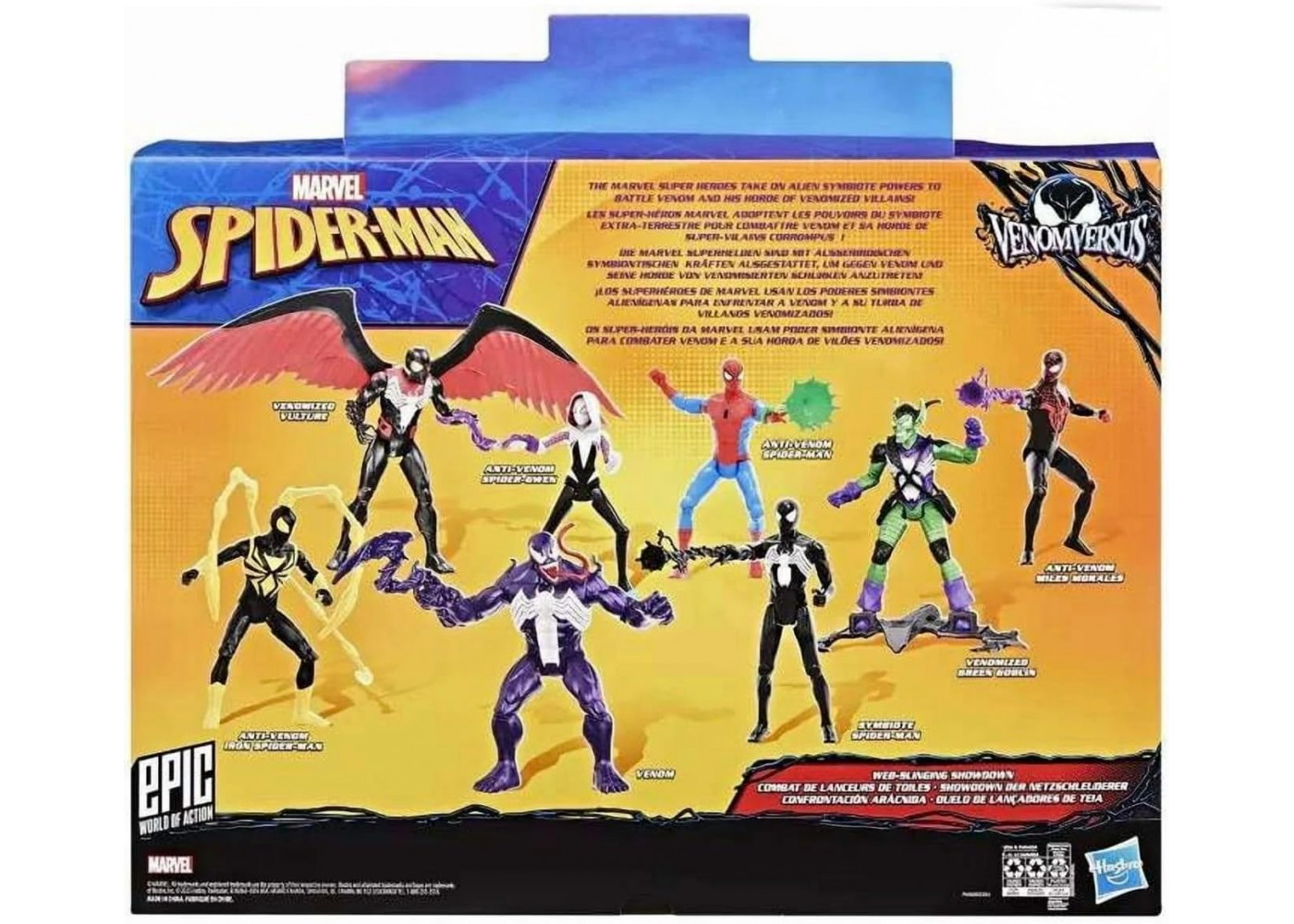 Набір Фігурок Марвел Веном Людина-Павук 8 шт Marvel Spider-Man VenomVersus Epic World of Action Hasbro 93354