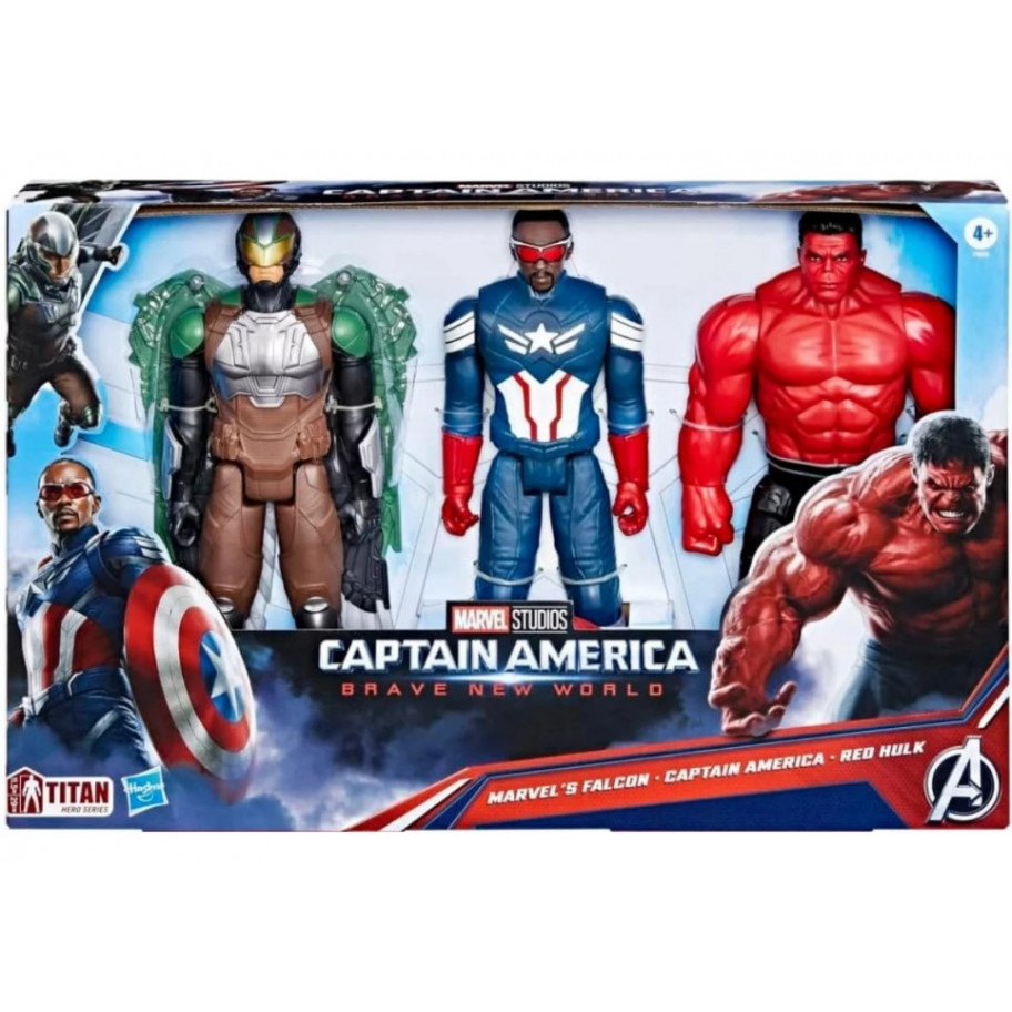 Набір Фігурок 30 см (Уцінка) Капітан Америка Сокіл та Червоний Халк Titan Hero Marvel Avengers Hasbro BF9295