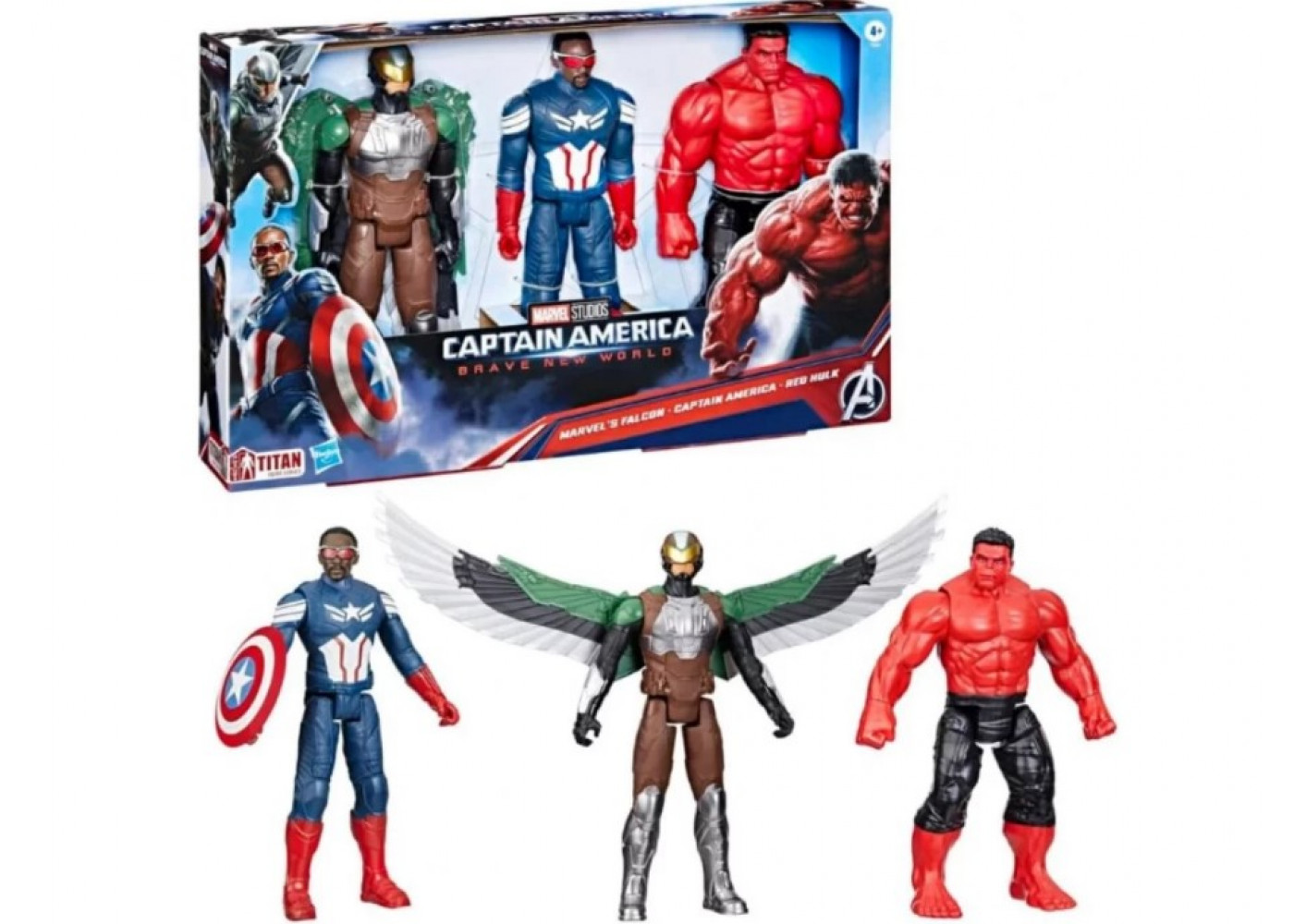 Набір Фігурок 30 см Капітан Америка Сокіл та Червоний Халк Titan Hero Marvel Avengers Hasbro F9295
