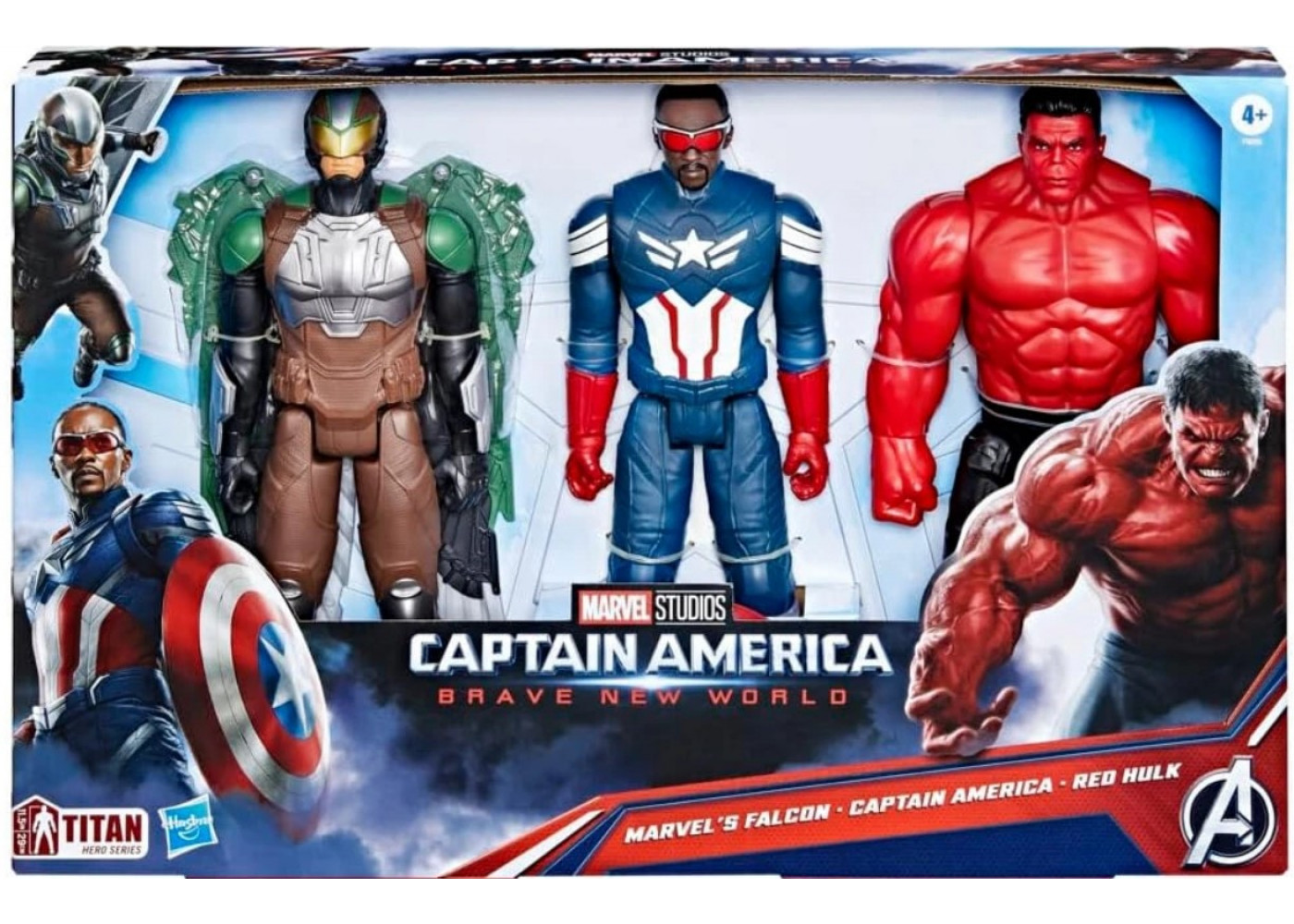 Набір Фігурок 30 см Капітан Америка Сокіл та Червоний Халк Titan Hero Marvel Avengers Hasbro F9295
