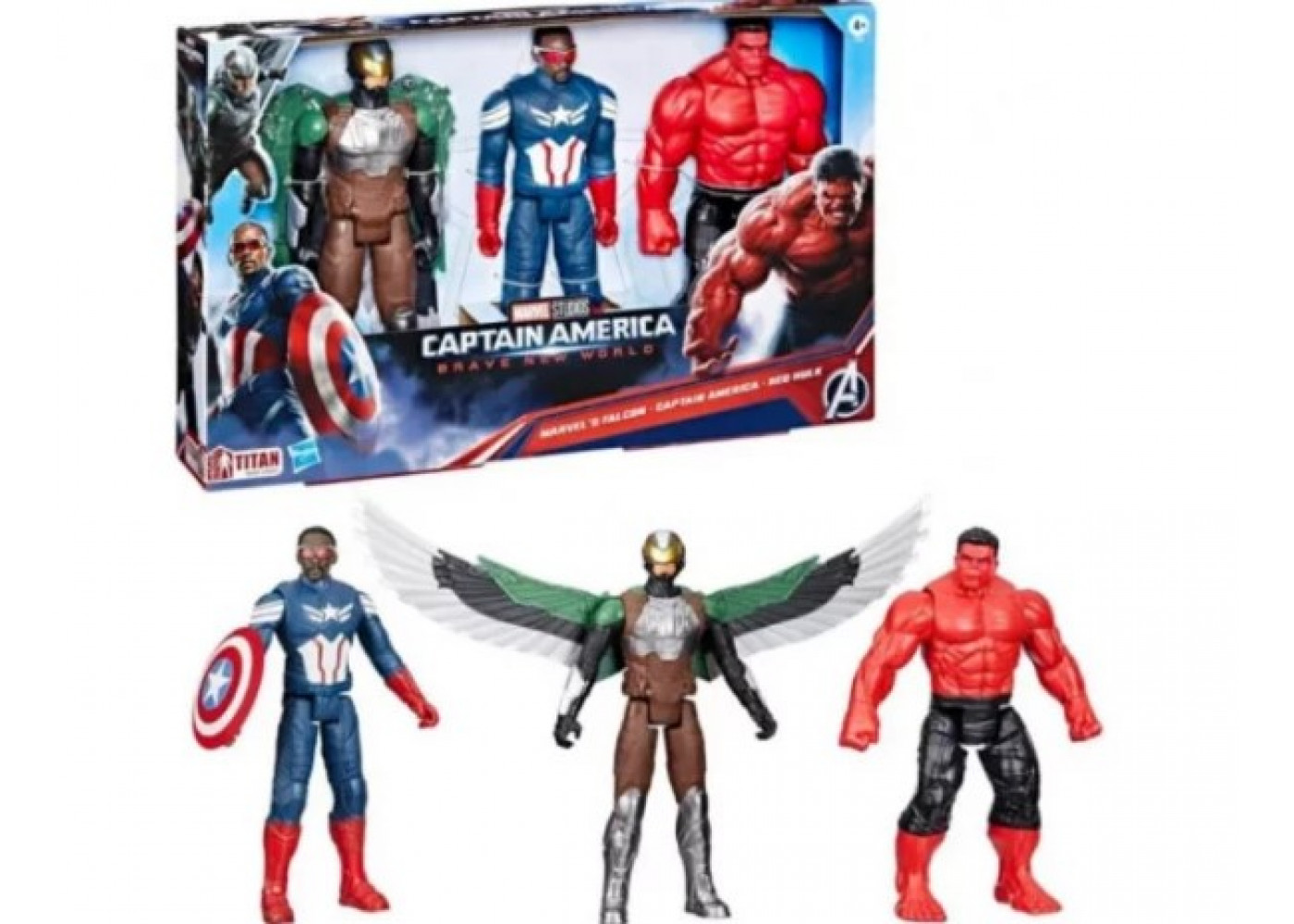 Набір Фігурок 30 см (Уцінка) Капітан Америка Сокіл та Червоний Халк Titan Hero Marvel Avengers Hasbro BF9295