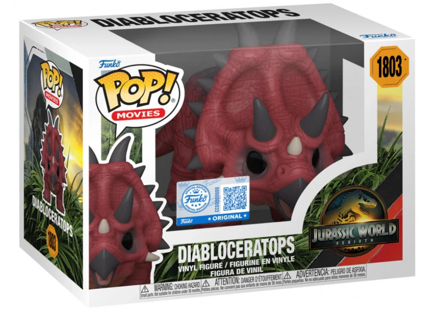 Фігурка Фанко Діаблоцератопс Світ Юрського Періоду №1803 Jurassic World Rebirth Diabloceratops Funko 87142