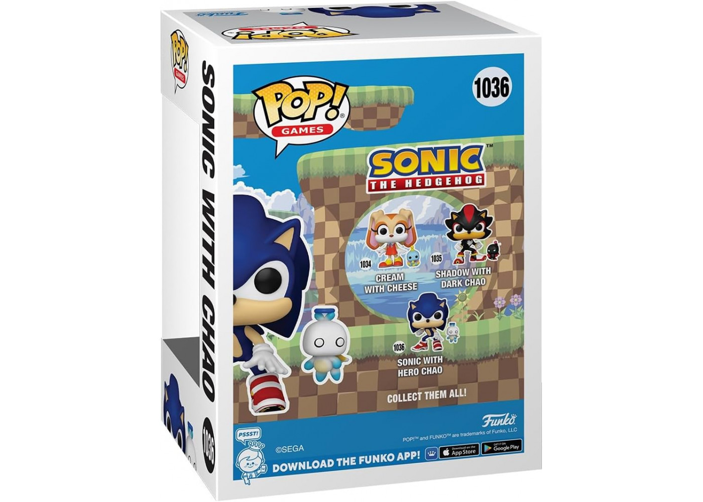 Фигурка Фанко Ёж Соник и Чао №1036 Sonic The Hedgehog with Hero Chao Funko 80309