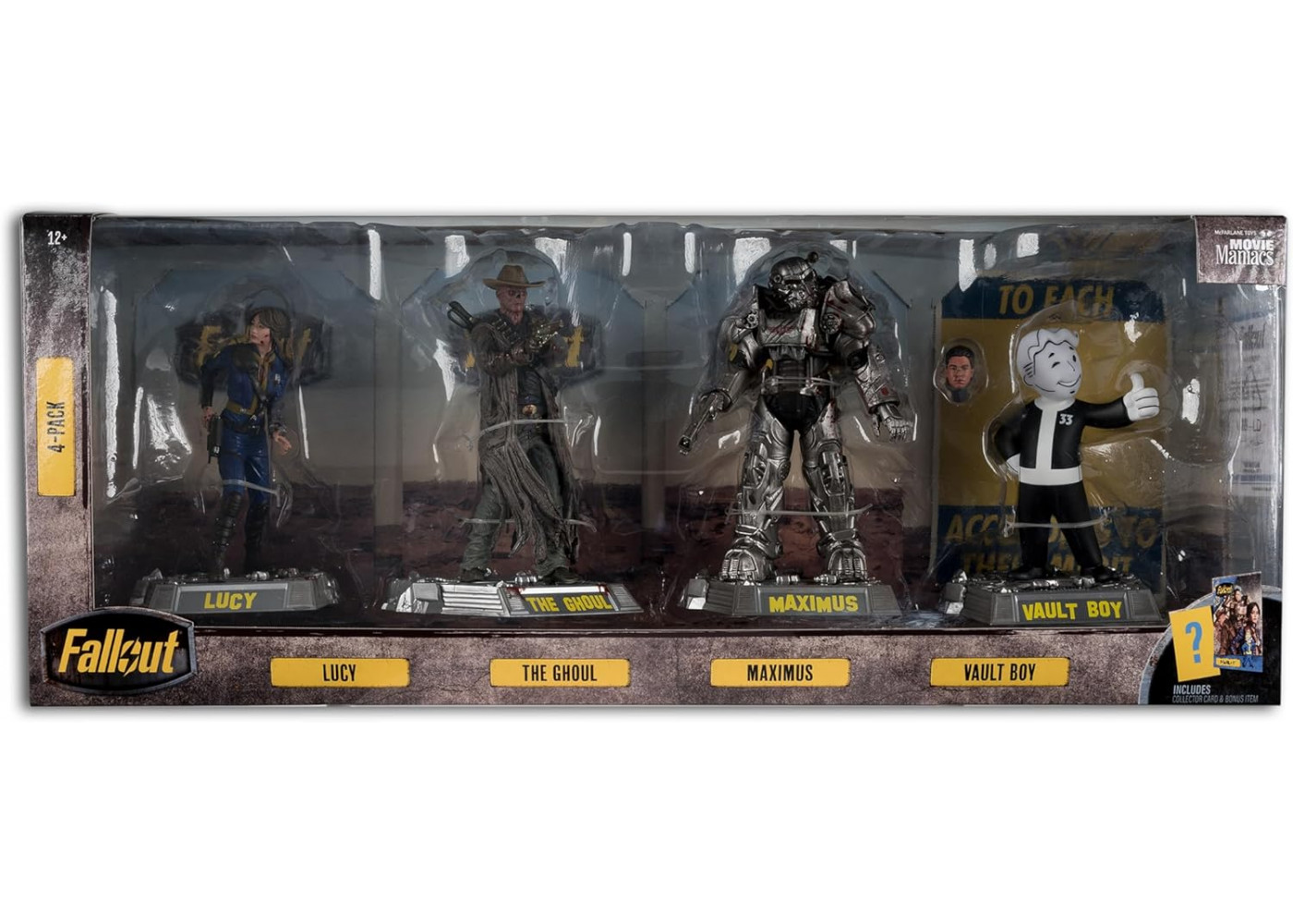 Набір Фігурок Фоллаут 4 шт Люсі Максимус Гуль Хлопець з Скрині Fallout Lucy Maximus The Ghoul Vault Boy McFarlane 14097