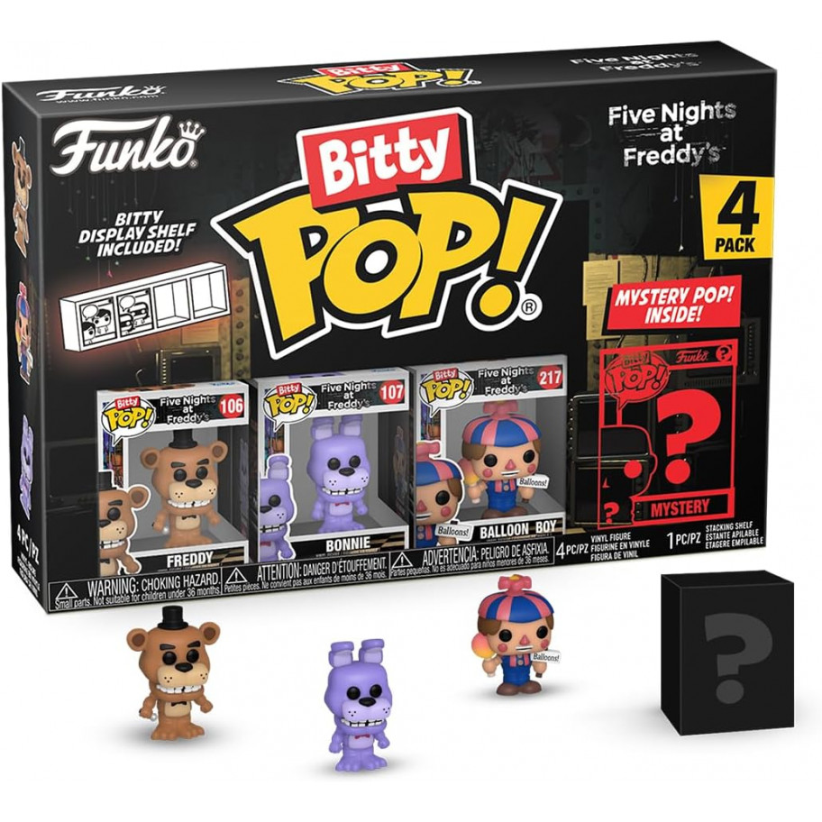 Фігурки Фанко Бітті П'ять ночей з Фредді Five Nights на Freddy's Freddy Bonnie Ballon Boy & Mystery Bitty Pop! Funko 73046