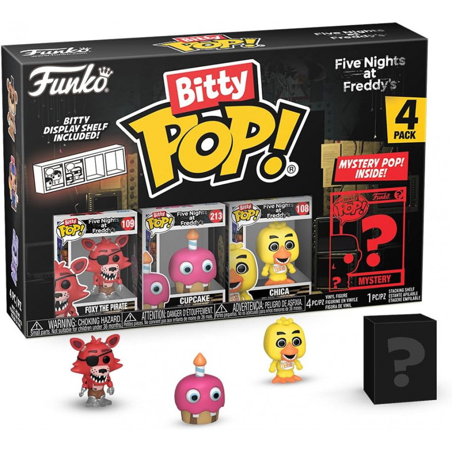 Фігурки Фанко Бітті П'ять Ночей з Фредді Five Nights at Freddy's Foxy Cupcake Chica & Mystery Bitty Pop! Funko 73045