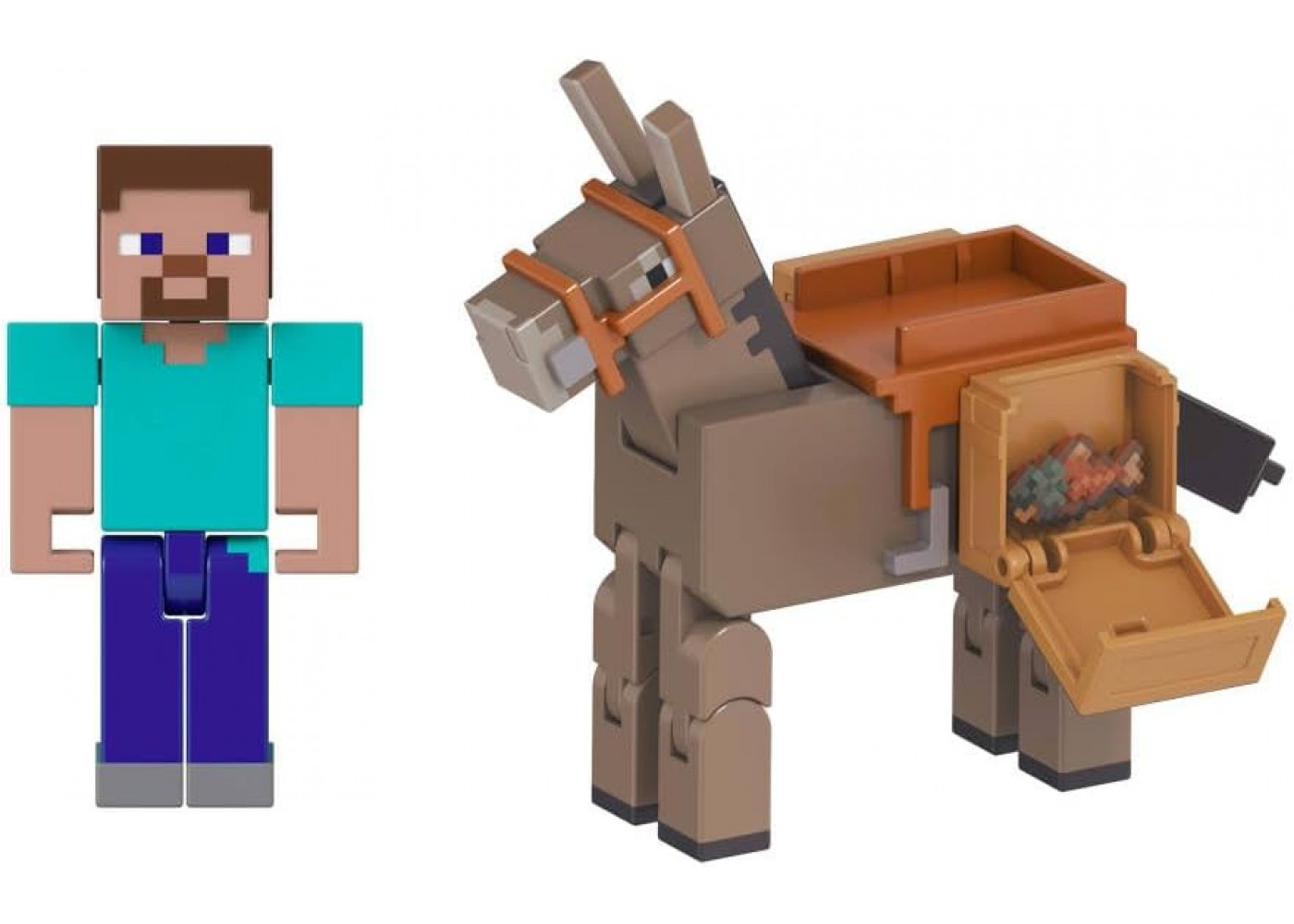 Набор игрушек Майнкрафт Стив и Осёл Minecraft Steve and Donkey Mattel JCN54