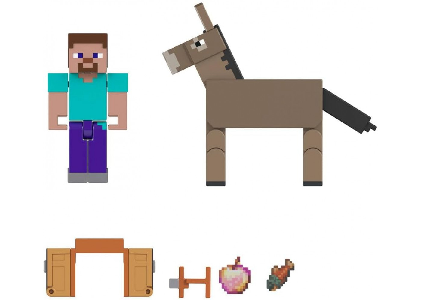 Набор игрушек Майнкрафт Стив и Осёл Minecraft Steve and Donkey Mattel JCN54