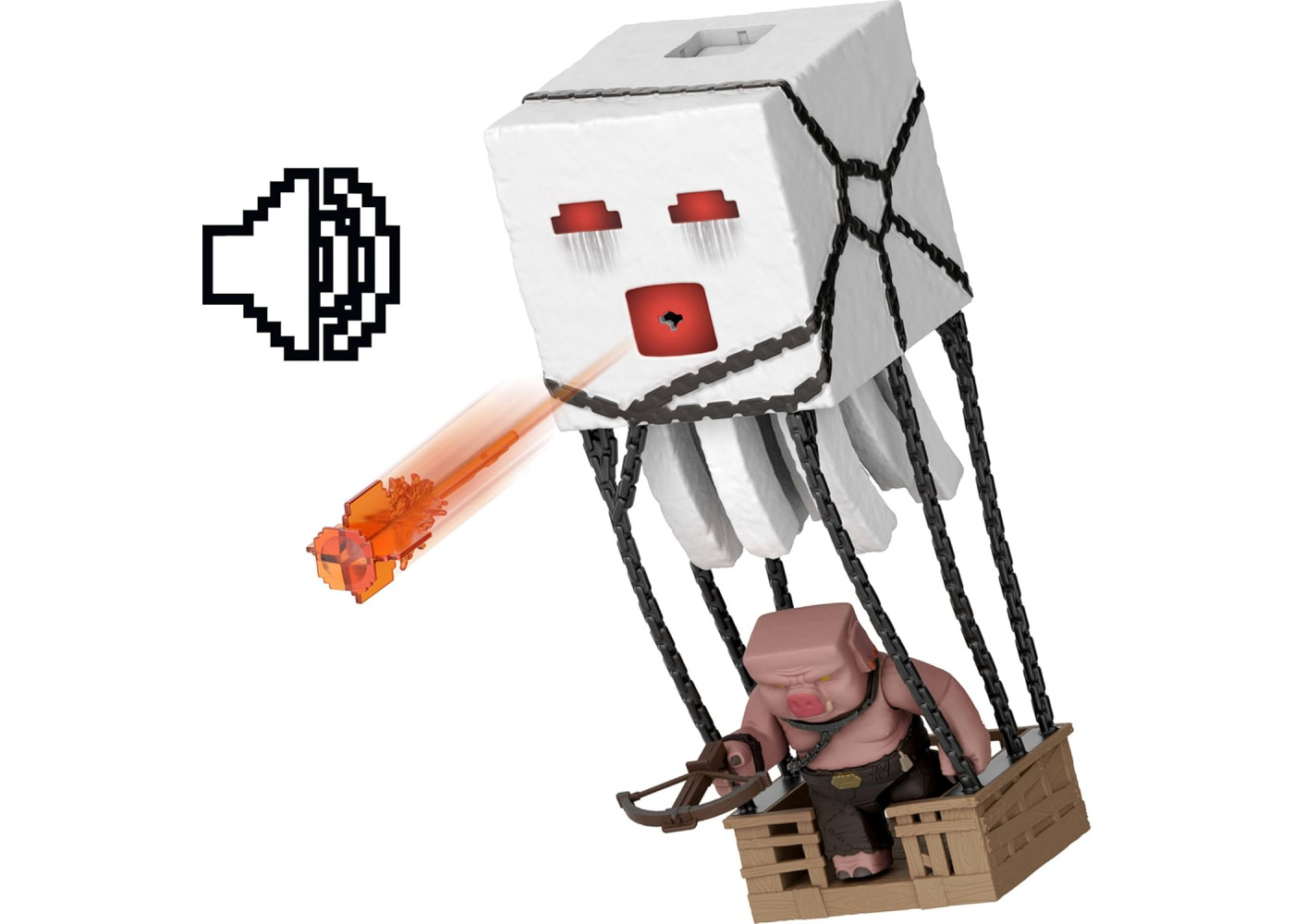Игрушка Майнкрафт Гаст Взрывная Атака со звуком Minecraft Blast Attack Ghast Mattel JFB69