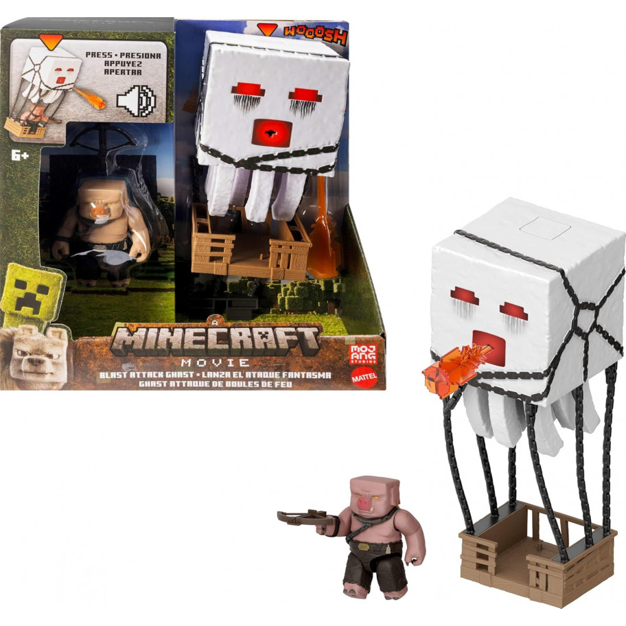 Игрушка Майнкрафт Гаст Взрывная Атака со звуком Minecraft Blast Attack Ghast Mattel JFB69
