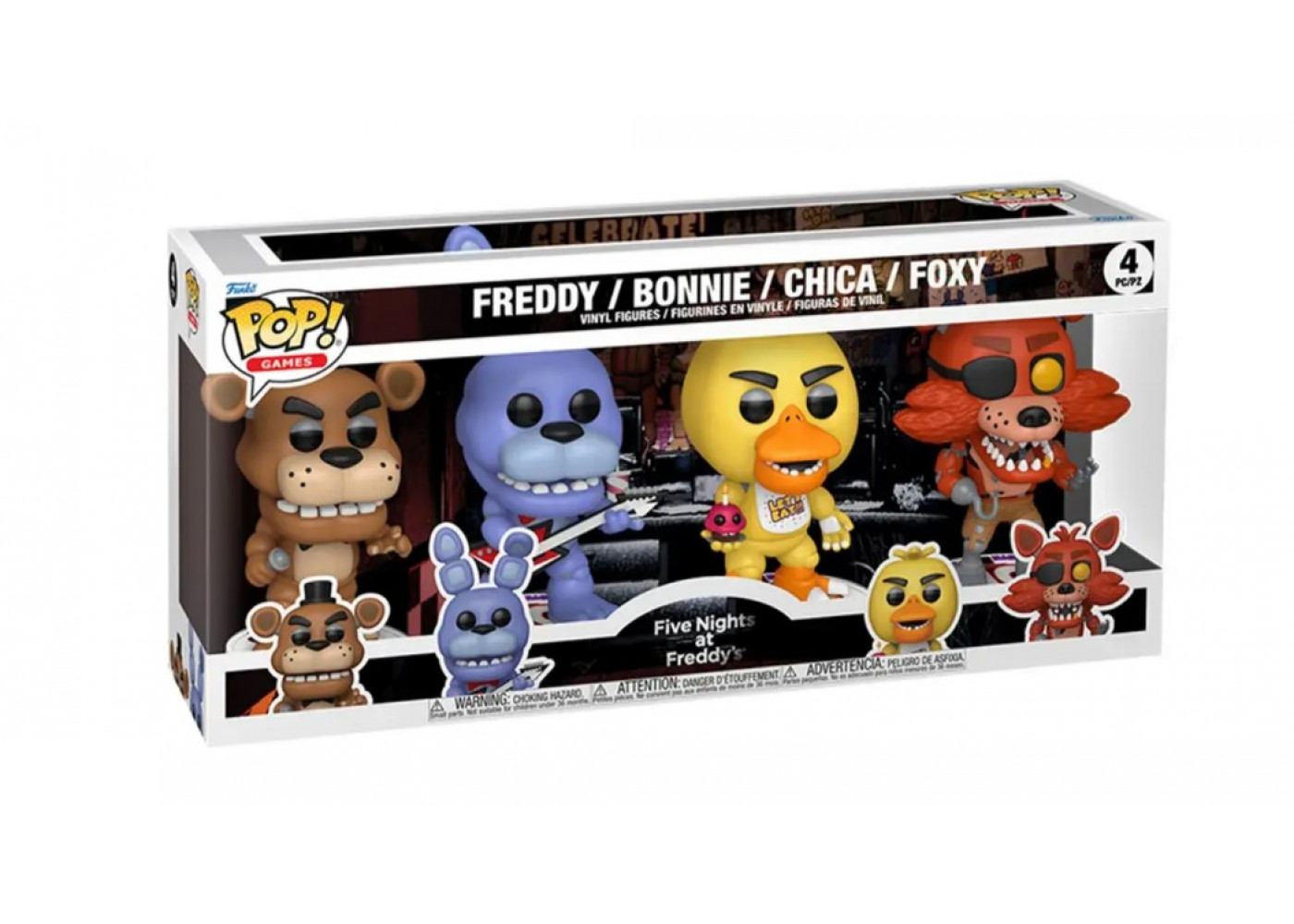 Фигурка Фанко 4 шт Фредди Бонни Чика Фокси Five Nights at Freddy's Freddy Bonnie Chica Foxy Funko 95660