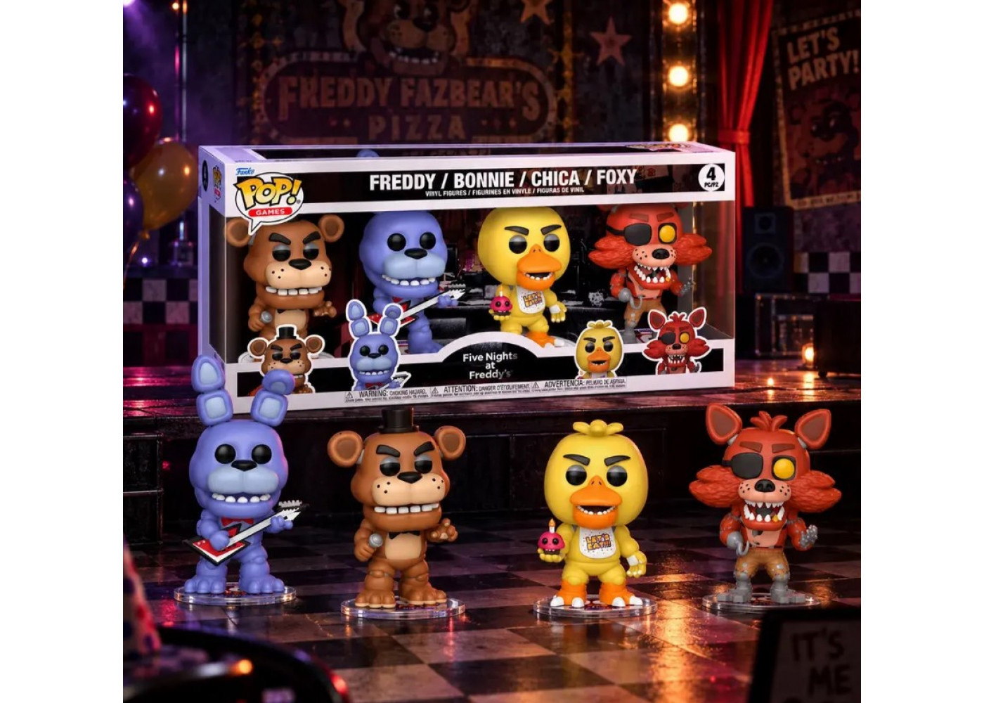 Фигурка Фанко 4 шт Фредди Бонни Чика Фокси Five Nights at Freddy's Freddy Bonnie Chica Foxy Funko 95660