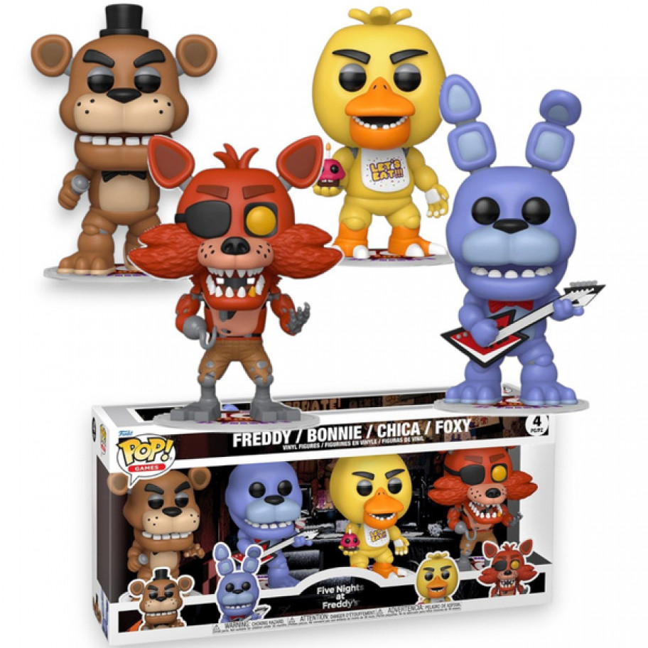 Фигурка Фанко 4 шт Фредди Бонни Чика Фокси Five Nights at Freddy's Freddy Bonnie Chica Foxy Funko 95660