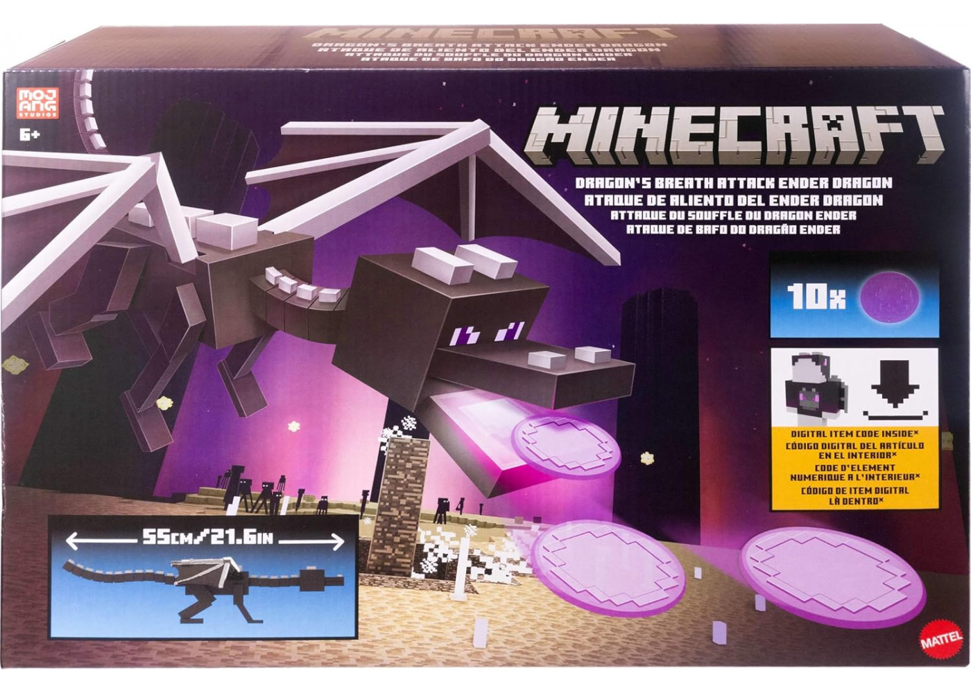 Інтерактивна Фігурка Майнкрафт Ендер Дракон 55 см Minecraft Dragon's Breath Attack Ender Dragon Mattel JKC13