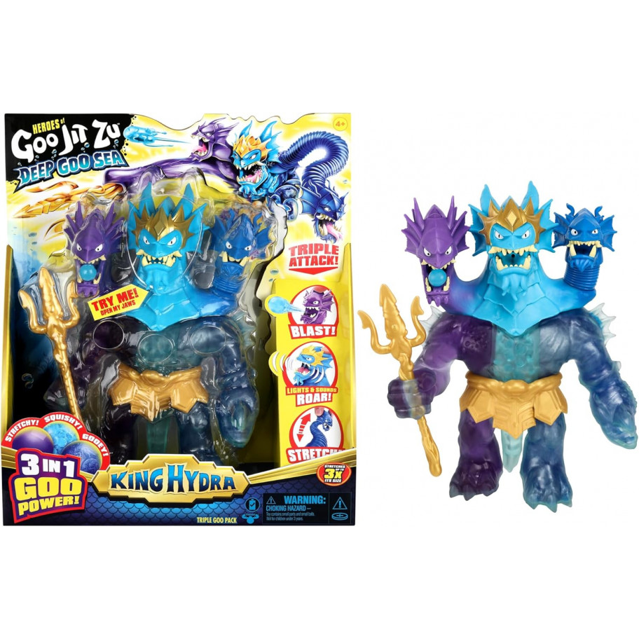 Фігурка Гуджітсу Король Гідра 3 в 1 Heroes of Goo Jit Zu Deep Goo Sea King Hydra Figure with Triple Attack 42576