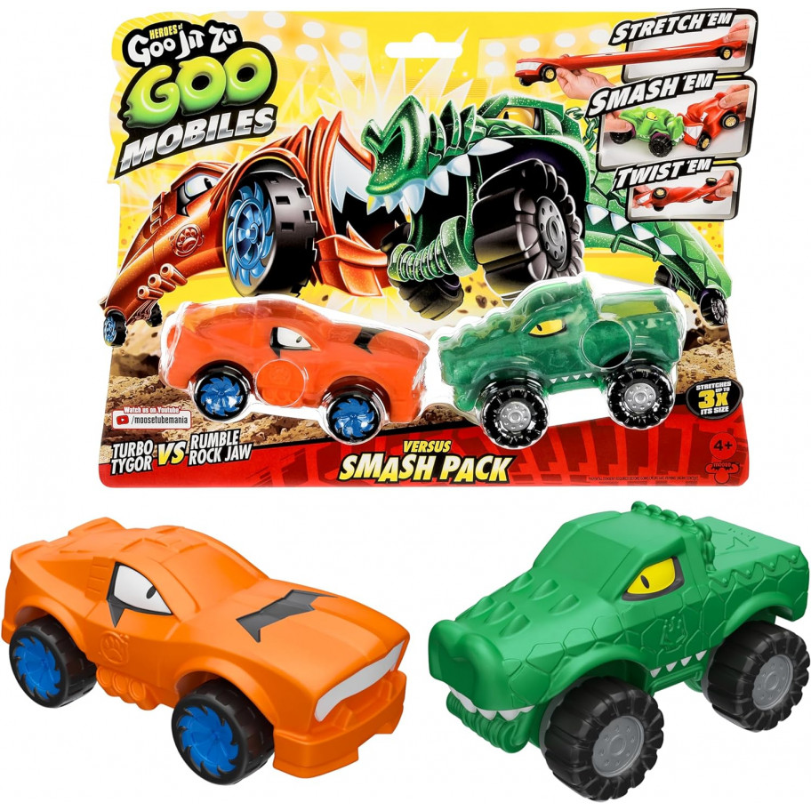 Фигурки Стретч-Антистрес Goo Jit Zu Турбо Тигр и Крокодил Mobiles Versus Turbo Tygor VS Rumble Rock Jaw 42674