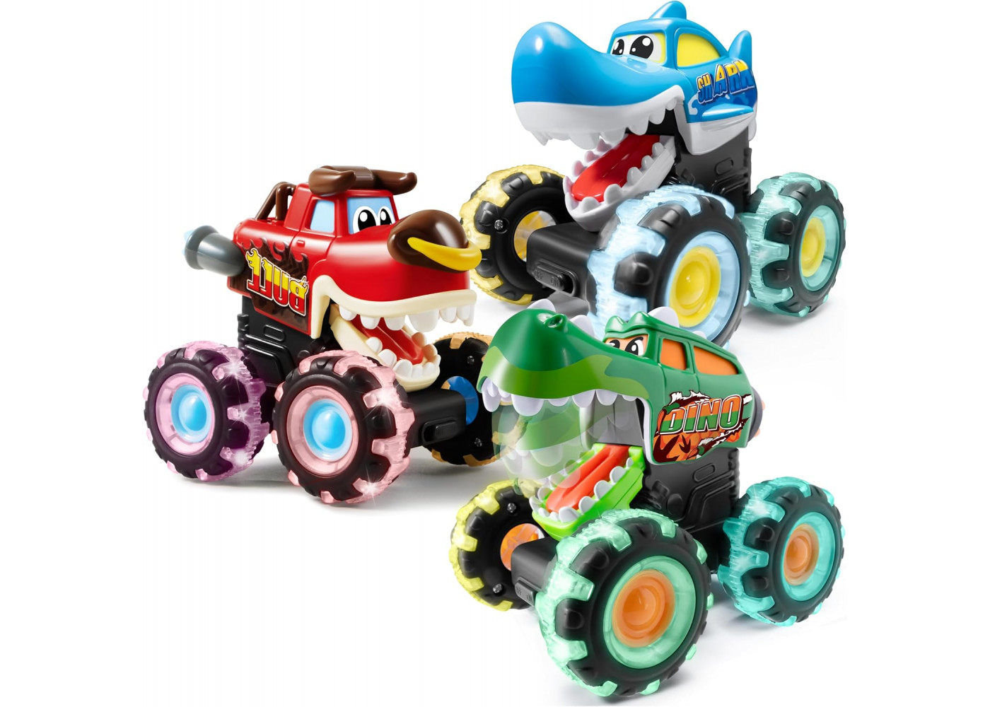 Набір 3 Монстр Траки Світяться з Активатором Руху Joyin Monster Trucks Glow Rover Joyin 60876