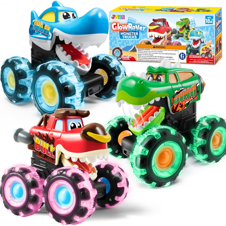 Набір 3 Монстр Траки Світяться з Активатором Руху Joyin Monster Trucks Glow Rover Joyin 60876