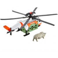 Набор Спасение Сафари Вертолет с фигуркой Носорога Matchbox Safari Rescue Mattel GMH70