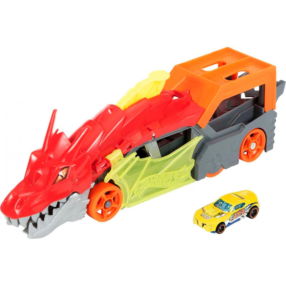 Хот Вилс Дракон Выплевывает Машинки Hot Wheels Dragon Launch Transporter Mattel GTK42