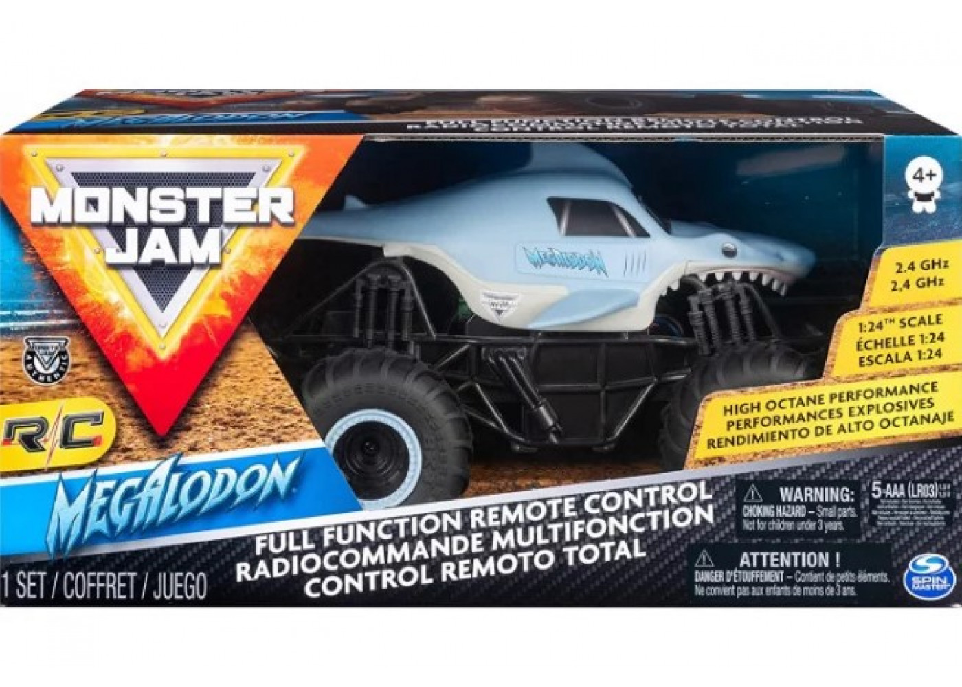 Джип Монстер (Прим'ята Коробка) Джем Мегалодон на Пульті Управління Monster Jam Megalodon Spin Master B6044952