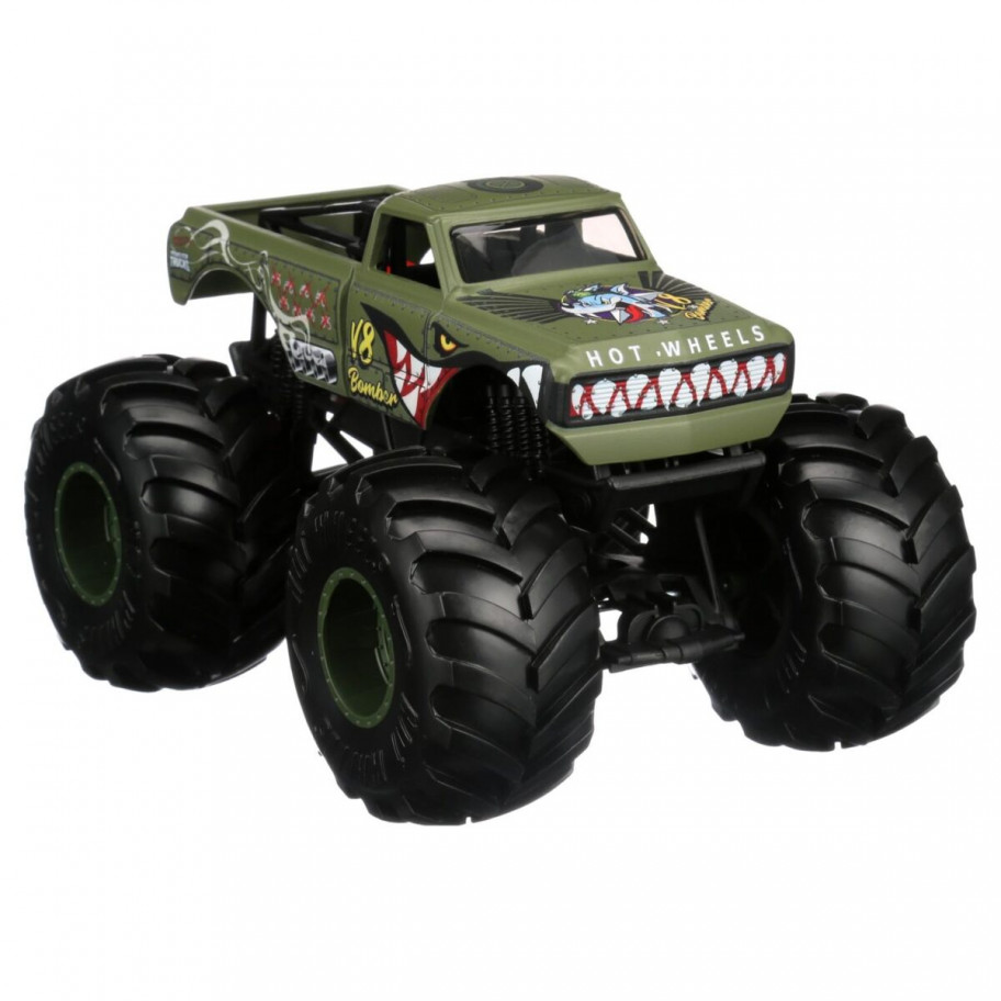 Машинка Хот Вілс Монстр Трак 1:24 Бомбер Monster Trucks V8 Bomber Hot Wheels GWL16