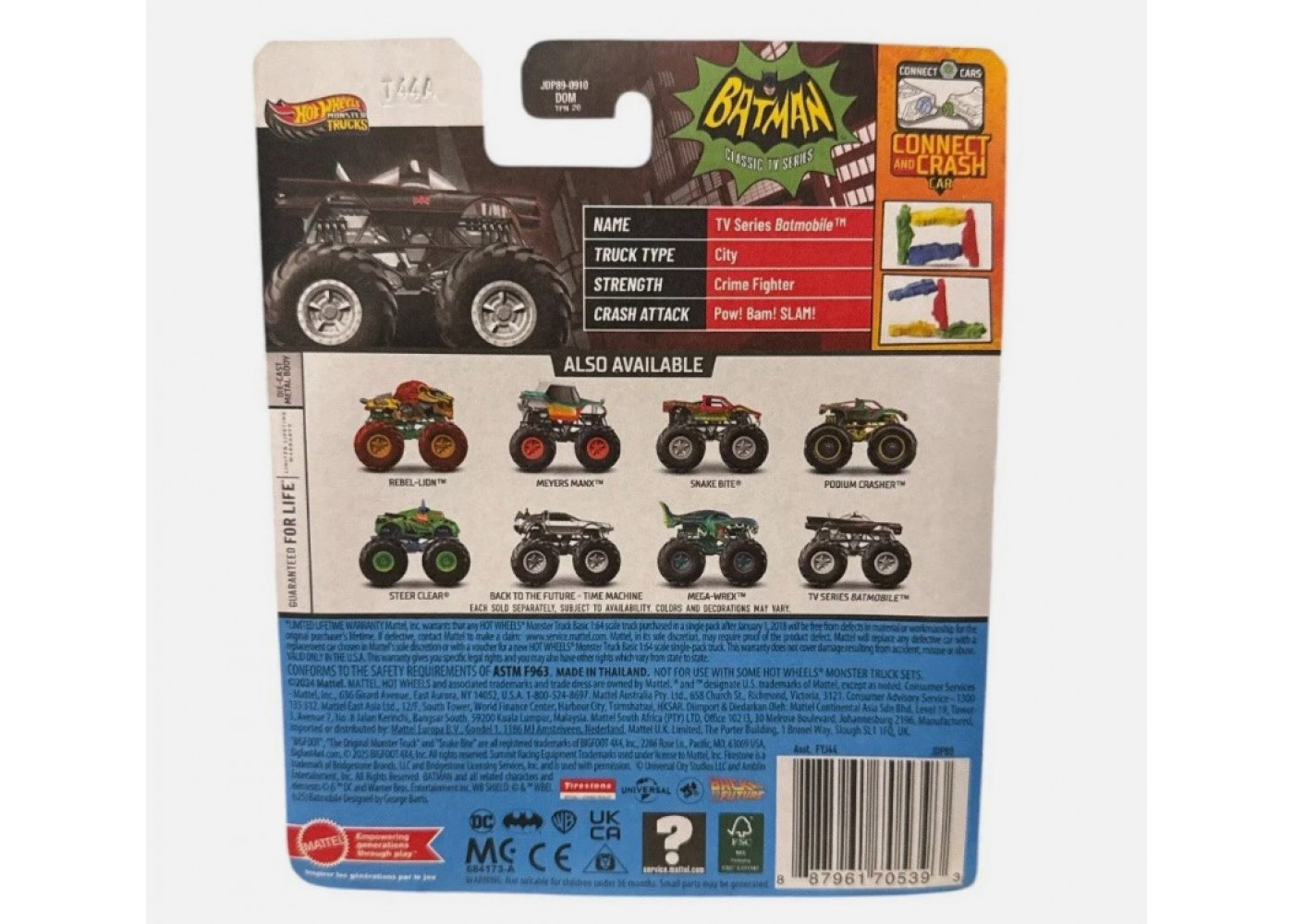 Хот Вілс Монстр Трак ТВ Серія Бетмобіль 1:64 TV Series Batmobile Monster Trucks Mattel JND65